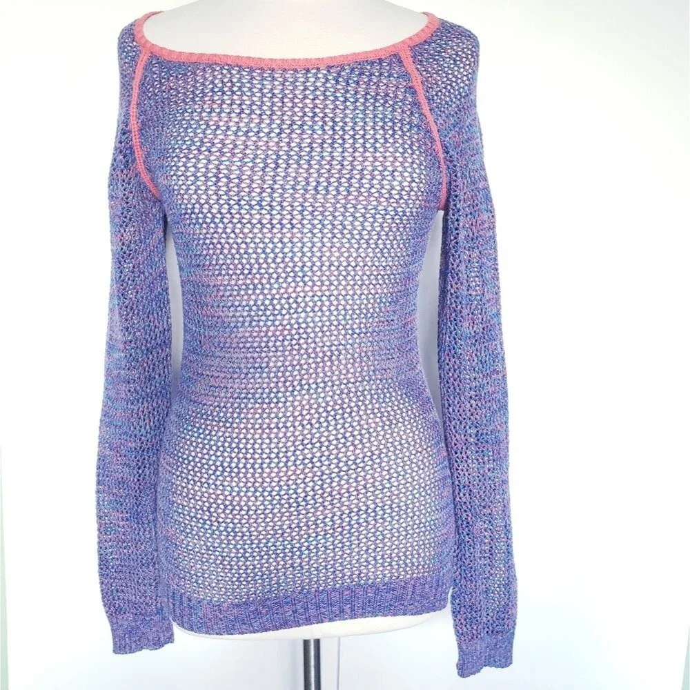 ROXY Purple/Pink Big Knit Sweater - Medium -